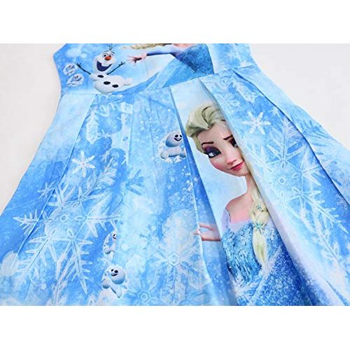  WNQY Princess Elsa Costume Party Dress Little Girls Cosplay Dress up