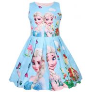 WNQY Princess Elsa Role Play Costume Party Dress Little Girls Cosplay Dress up