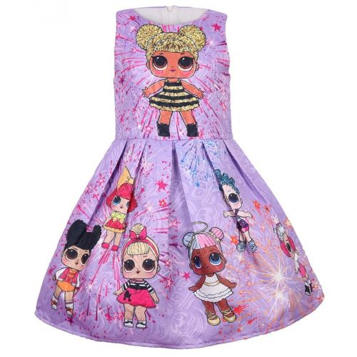  WNQY Girls Surprise Princess Dress up Doll Digital Print Party Gown Dress for Doll Surprised