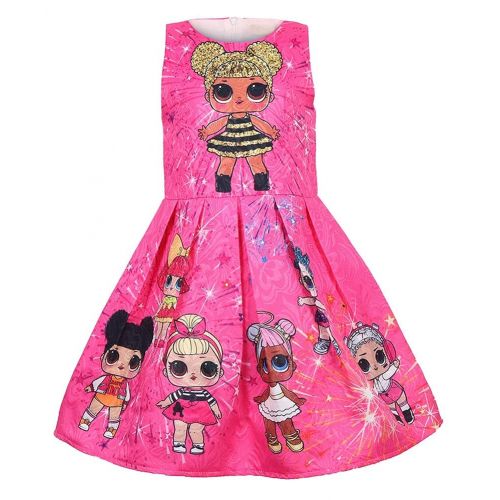 WNQY Girls Surprise Princess Dress up Doll Digital Print Party Gown Dress for Doll Surprised