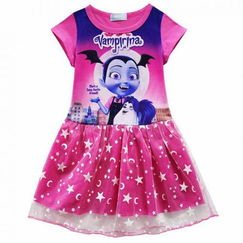  WNQY Vampirina Little Girls Dress Princess Cartoon Party Dress