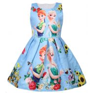 WNQY Princess Elsa Role Play Costume Party Dress Little Girls Anna Cosplay Dress up