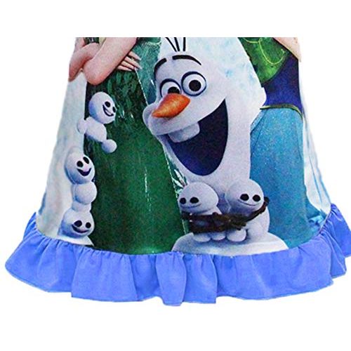  WNQY Little Girls Princess Anna Pajamas Toddler Nightgown Dress