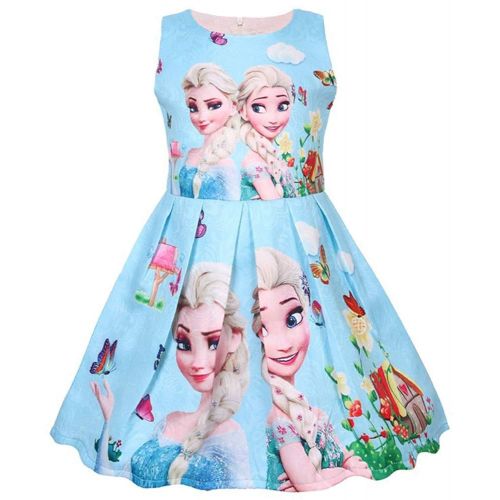  WNQY Princess Elsa Role Play Costume Party Dress Little Girls Cosplay Dress up