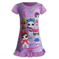 WNQY Surprise Princess Nightgown Little Girls Pajamas Dress for Doll Surprised