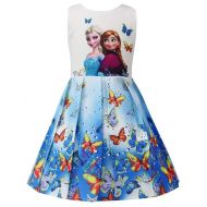 WNQY Princess Anna Costume Dresses Little Girls Cosplay Dress up