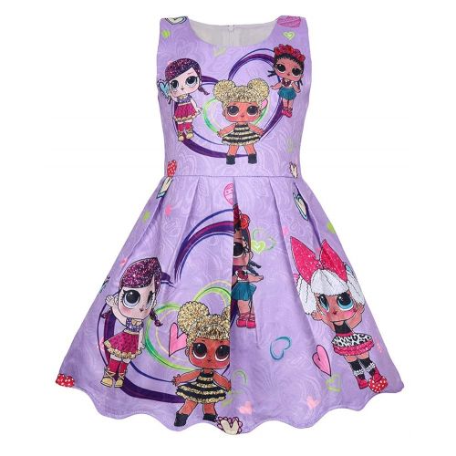  WNQY Girls Surprise Princess Costume Doll Digital Print Party Gown Dress for Doll Surprised