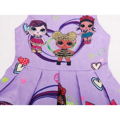  WNQY Girls Surprise Princess Costume Doll Digital Print Party Gown Dress for Doll Surprised