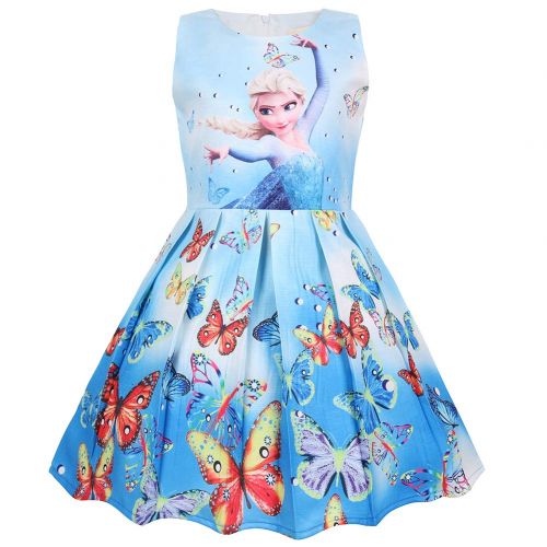  WNQY Princess Elsa Costume Party Dress Little Girls Cosplay Dress up