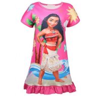 WNQY Moana Comfy Loose Fit Pajamas Girls Printed Princess Dress bedgown nightgown Cartoon Pjs