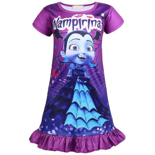  WNQY Vampirina Comfy Loose Fit Pajamas Girls Printed Princess Dress