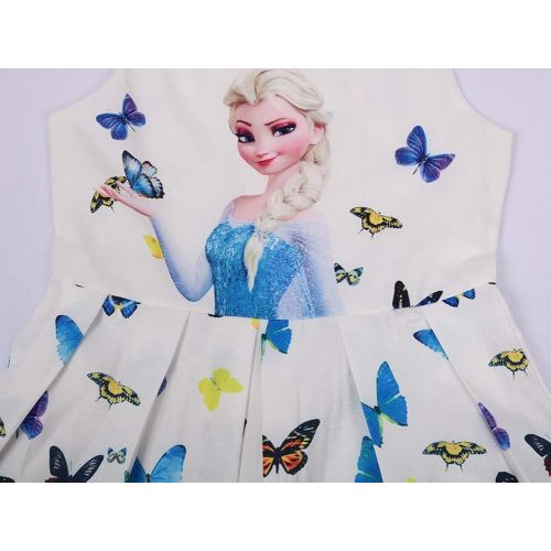  WNQY Princess Elsa Costume Dresses Little Girls Cosplay Dress up