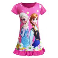 WNQY Toddler Night Gown Little Girls Princess Elsa Pajamas Dress