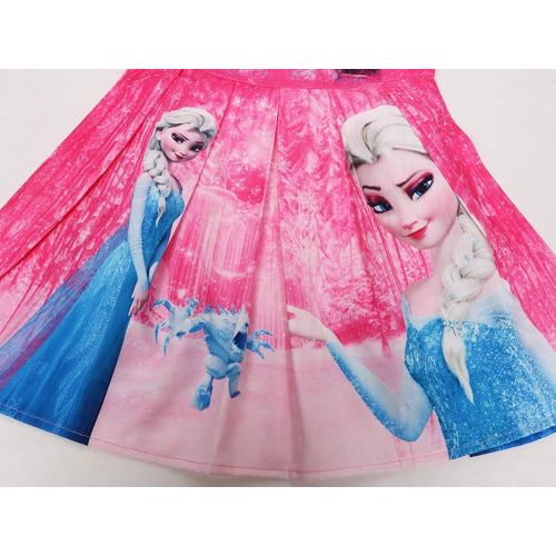  WNQY Princess Elsa Costume Party Dress Little Girls Cosplay Dress up