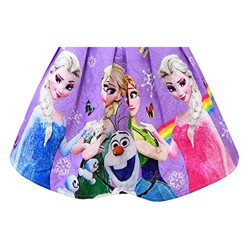  WNQY Princess Elsa Role Play Costume Party Dress Little Girls Anna Cosplay Dress up