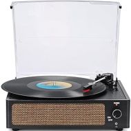 Vinyl Record Players Vintage Turntable for Vinyl Records with Speakers Belt-Driven Turntables Support 3-Speed, Bluetooth Wireless Playback, Headphone, AUX-in, RCA Line LP Vinyl Players Black