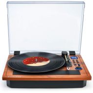 [아마존 핫딜]  [아마존핫딜]WOCKODER Turntable Vinyl Record Player Support Wireless in & Out Record Player Built in Stereo Speakers Turntable Vinyl Records 3 Speed Turntable Player Support Vinyl-to-MP3 (Multifunction