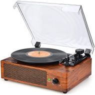 [아마존베스트]WOCKODER Record Player Turntable 3 Speed Vinyl Record Player with Stereo Speaker Belt Driven Vintage Style Vinyl Record Player