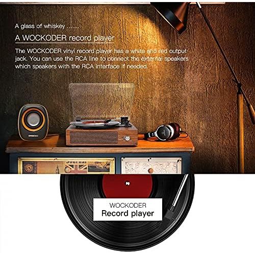  WOCKODER Record Player Turntable Vinyl Record Player with Speakers Turntables for Vinyl Records 3 Speed Belt Driven Vintage Record Player Vinyl Player Music Vinyl Turntable