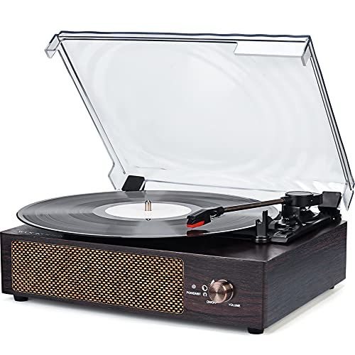  WOCKODER Record Player Turntable Wireless Portable LP Phonograph with Built in Stereo Speakers 3-Speed Belt-Drive Turntable Vinyl Record Player with Speakers