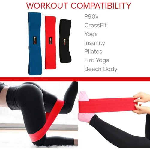  [아마존 핫딜]  [아마존핫딜]WODFitters Hip Resistance Bands - Fabric Hip Bands - Cotton Non-Slip Hip Thruster Loop Band Set - for Glute Activation, Booty Exercise and Fitness Workout - 3 Different Strength Elastic Hip B