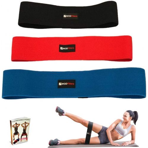  [아마존 핫딜]  [아마존핫딜]WODFitters Hip Resistance Bands - Fabric Hip Bands - Cotton Non-Slip Hip Thruster Loop Band Set - for Glute Activation, Booty Exercise and Fitness Workout - 3 Different Strength Elastic Hip B