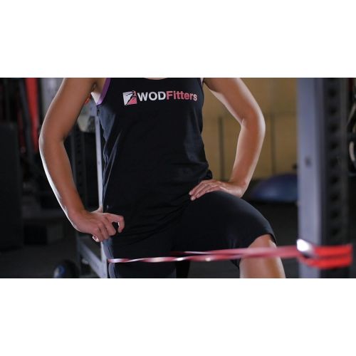  WODFitters Stretch Resistance Pull Up Assist Band with eGuide, #1 Red- 10 to 35 Pounds (1/2 4.5mm)