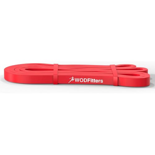  WODFitters Stretch Resistance Pull Up Assist Band with eGuide, #1 Red- 10 to 35 Pounds (1/2 4.5mm)