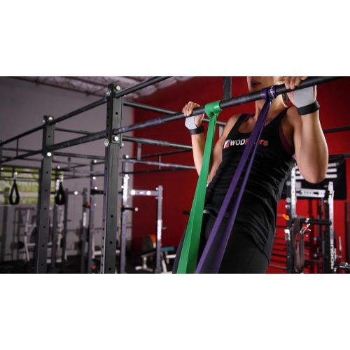  WODFitters Stretch Resistance Pull Up Assist Band with eGuide, #1 Red- 10 to 35 Pounds (1/2 4.5mm)