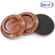 WOGOD Grand Piano Caster Cups Solid wood Caster Non-Slip Pad (Rosewood PA-22)