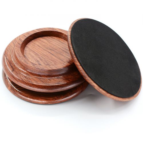  WOGOD Grand Piano Caster Cups Solid wood Caster Non-Slip Pad (Rosewood PA-22)