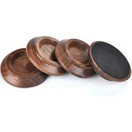 WOGOD Upright Piano Caster Cups,Solid Wood Furniture,Piano Caster Cups - Non-Slip & Anti-Noise Foam (black walnut)