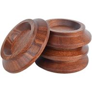 WOGOD Upright Piano Caster Cups,Solid Wood Furniture,Piano Caster Cups - Non-Slip & Anti-Noise Foam (Sapele wood)