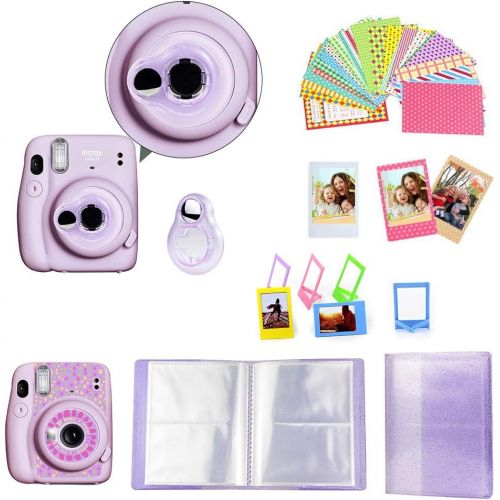 WOGOZAN Case Accessories Kit for Fujifilm Instax Mini 11 Instant Film Camera - Protective Leather Bag Cover with Shoulder Strap - Dream Cloud