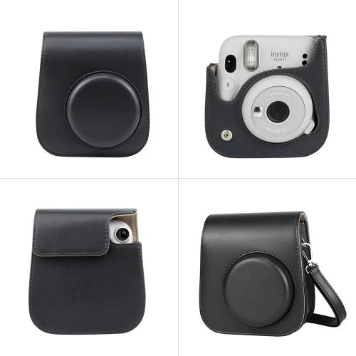  WOGOZAN Kit for Fujifilm Instax Mini 11 Instant Camera Accessories Include Instax Case + Hand Strap + Album for Fuji Instax Mini Film + Selfie Mirror + Photo Frames + More (Charcoa
