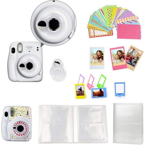  WOGOZAN Accessories Kit Compatible with Fujifilm Instax Mini 11 Instant Film Camera Include Case + Mini 3 Inch Photo Album + More (Transparent Real Flower Daisy)