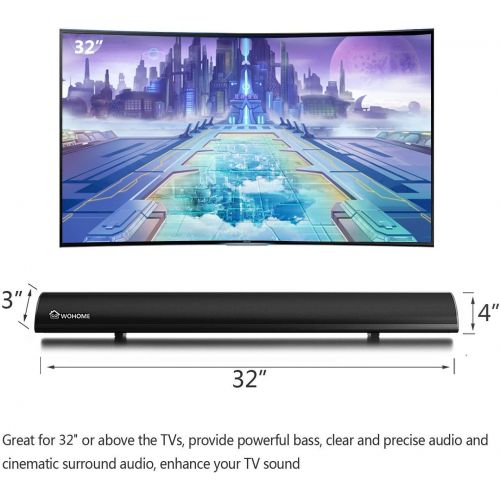  [아마존 핫딜] [아마존핫딜]WOHOME 2.1 Channel Bluetooth Sound Bar Wohome TV Soundbar with Built-in Subwoofer 32Inch 3 Drivers Remote Control 2019 Updated Model S05