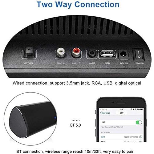  [아마존베스트]Wohome TV Sound Bar Wireless Bluetooth and Wired Home Theater Speaker System (40, 6 Drivers, 80W, 3D Surround Sound,105dB Audio Output, Remote Control, Wall Mountable, Model S9920)