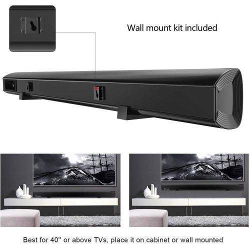  [아마존베스트]WOHOME Sound Bar Wohome TV Soundbar Home Theater Surround Wireless Bluetooth Speaker System with Remote Control 34 Inch 6 Drivers 80W 100 dB 2019 Updated Version Model S19