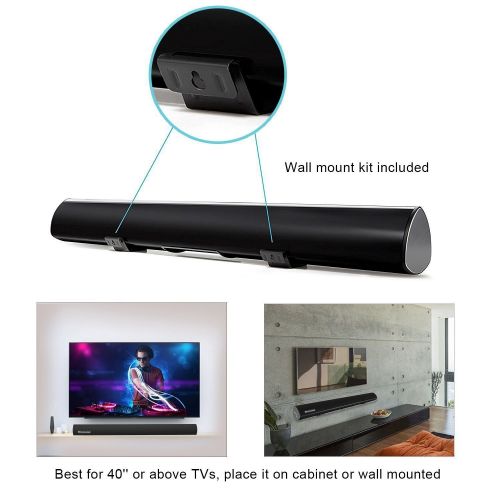  Wohome TV Sound Bar Wireless Bluetooth and Wired Home Theater Speaker System (40, 6 Drivers, 80W, 3D Surround Sound,105dB Audio Output, Remote Control, Wall Mountable, Model S9920)