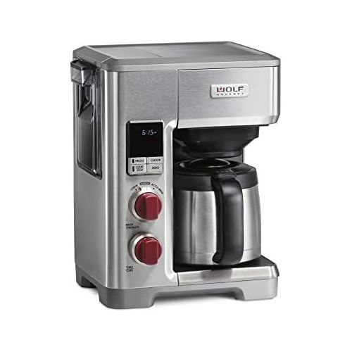  Wolf Gourmet Programmable Coffee Maker System with 10 Cup Thermal Carafe, Precision Technology, Accu-Brew, Built-In Grounds Scale (WGCM100S): Kitchen & Dining