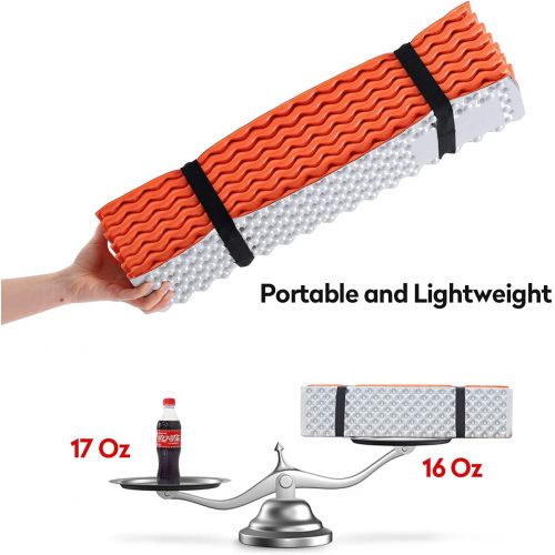  WOLF WALKER Moisture-Proof Foldable Closed Cell Foam Sleeping Pad Lightweight Sleeping Mat for Camping Hiking Backpacking Soft Compact Cushion Outdoor Mattress