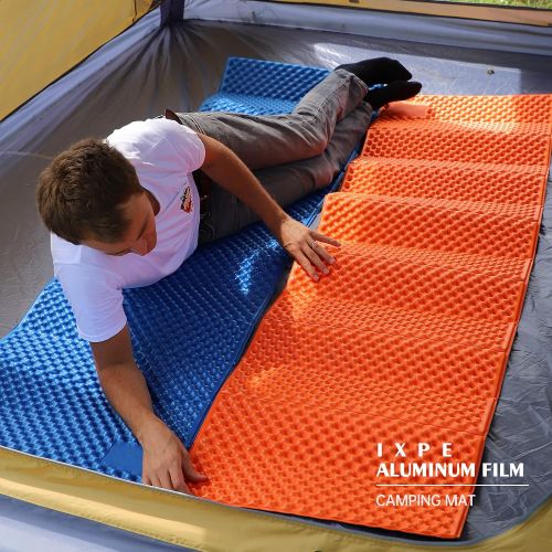  WOLF WALKER Moisture-Proof Foldable Closed Cell Foam Sleeping Pad Lightweight Sleeping Mat for Camping Hiking Backpacking Soft Compact Cushion Outdoor Mattress