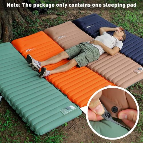  WOLF WALKER Camping Sleeping Pad with Pillow Ultralight Inflatable Thick 4 Inch Sleeping Mat for Backpacking Hiking Air Mattress Built in Pump Lightweight Durable Waterproof