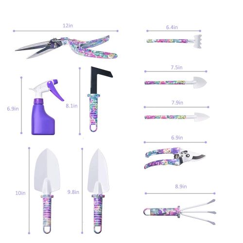  [아마존 핫딜]  [아마존핫딜]WOLFWILL 10 Stueck Gartengerate Set | Robuste Gartenwekzeuge mit Aufbewahrungskoffer - Ergonomische Anti-Rutsch-Griff Rostfrei Schere Schaufeln Rechen Weeder Sprayer, Garten-Geschen