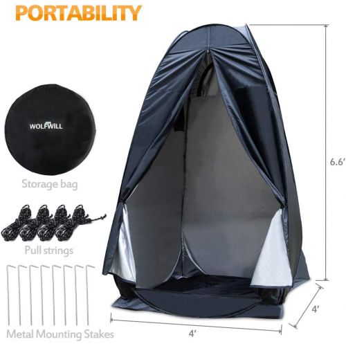  WOLFWILL Portable Pop Up Camping Shower Privacy Tent Dressing Changing Room Shelter for Beach Camp Toilet Outdoor with Carrying Bag