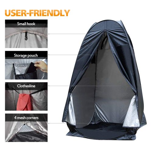  WOLFWILL Portable Pop Up Camping Shower Privacy Tent Dressing Changing Room Shelter for Beach Camp Toilet Outdoor with Carrying Bag