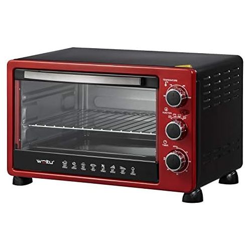  [아마존베스트]WOLTU BF11rsz Mini Oven 25 Litres, 1500 Watt Toaster Oven, Pizza Oven, Crumb Tray with Timer, Mini Oven for Pizza, Toast, Turkey, Hot Dogs Red + Black