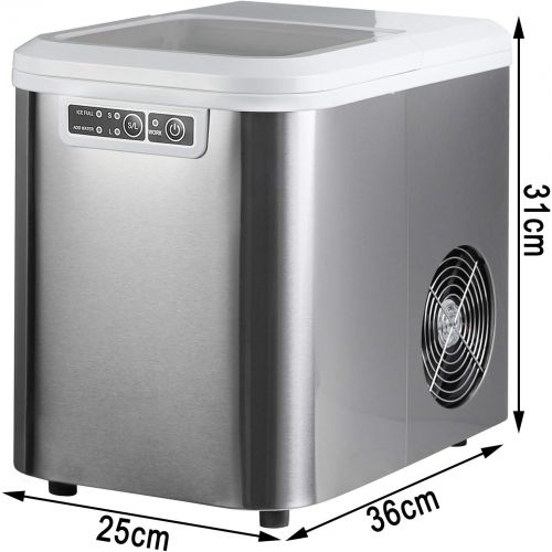  [아마존베스트]Woltu Ice Cube Maker / Ice Maker, 15 kg in 24 hours, 2 Ice Cube Sizes, 2.2 Litres Water Tank, 120 W ABS #1841, grey