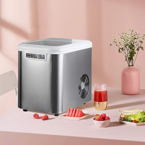  [아마존베스트]Woltu Ice Cube Maker / Ice Maker, 15 kg in 24 hours, 2 Ice Cube Sizes, 2.2 Litres Water Tank, 120 W ABS #1841, grey